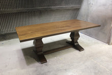 Load image into Gallery viewer, Solid Walnut Trestle Table | Contemporary Walnut Double Pedestal Table
