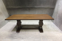 Load image into Gallery viewer, Solid Walnut Trestle Table | Contemporary Walnut Double Pedestal Table
