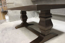 Load image into Gallery viewer, Solid Walnut Trestle Table | Contemporary Walnut Double Pedestal Table
