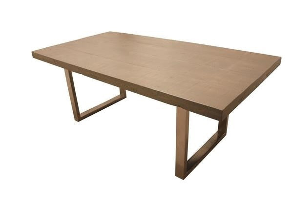 The Krupnik Table | Contemporary Metal Trestle + Wood Dining Table