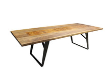 Load image into Gallery viewer, Gianni Dining Table | Contemporary Large Walnut + Black Metal Table
