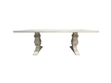 Load image into Gallery viewer, White Trestle Table | Contemporary Rectangular Solid Wood Dining Table
