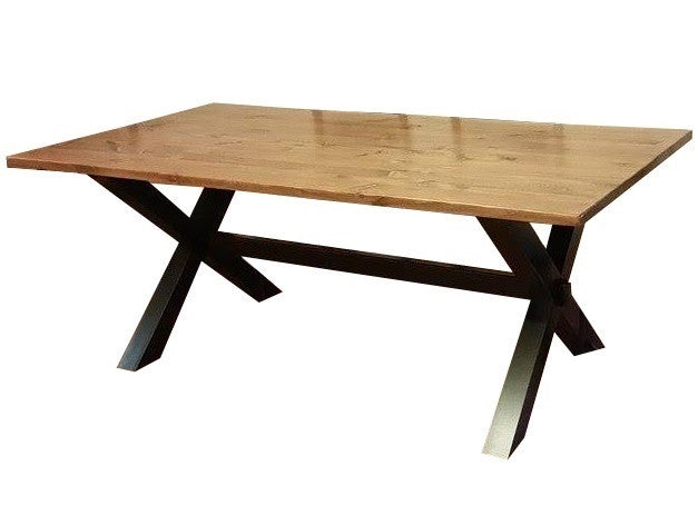 Rustic Rectangular X Base Table | Farmhouse Rectangular Sawbuck Table